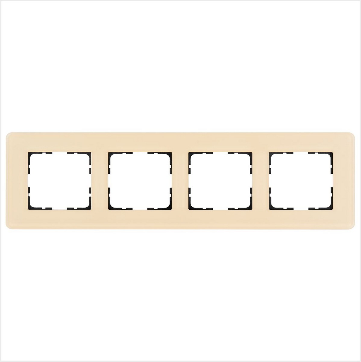 JASMART G - розетки и выключатели Рамка JASMART 4-постовая стекло матовое Тауп GLASS G1004GT-RM