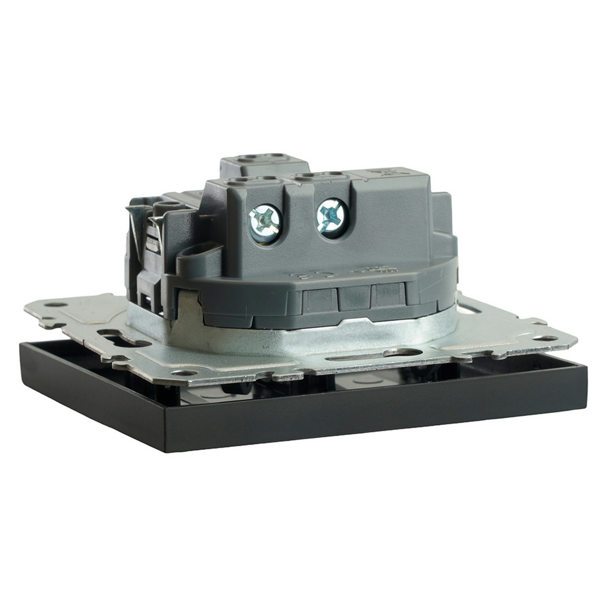 Эмили - Розетки и выключатели Stekker Выключатель 1-клавишный STEKKER Эмили RSW10-5103-05 черный уголь soft touch 49839