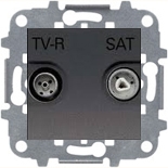 Механизмы ABB Zenit Антрацит Розетка TV-R/SAT оконечная ABB Zenit (антрацит)