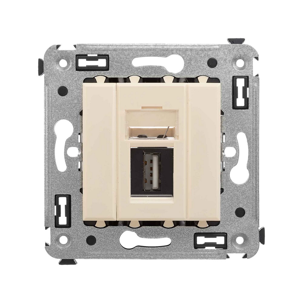 DKC Avanti механизмы Ванильная дымка Розетка USB 2.0 DKC Avanti одинарная в стену тип А-А "Ванильная дымка" 4405403