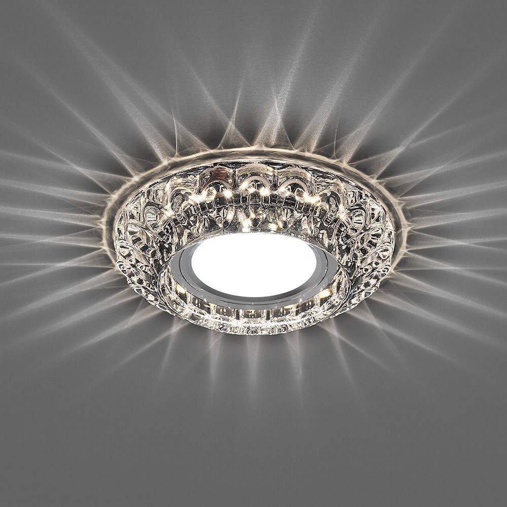 Встраиваемые светодиодные светильники Светильник встраиваемый Feron CD987 с LED подсветкой MR16 прозрачный 32664 