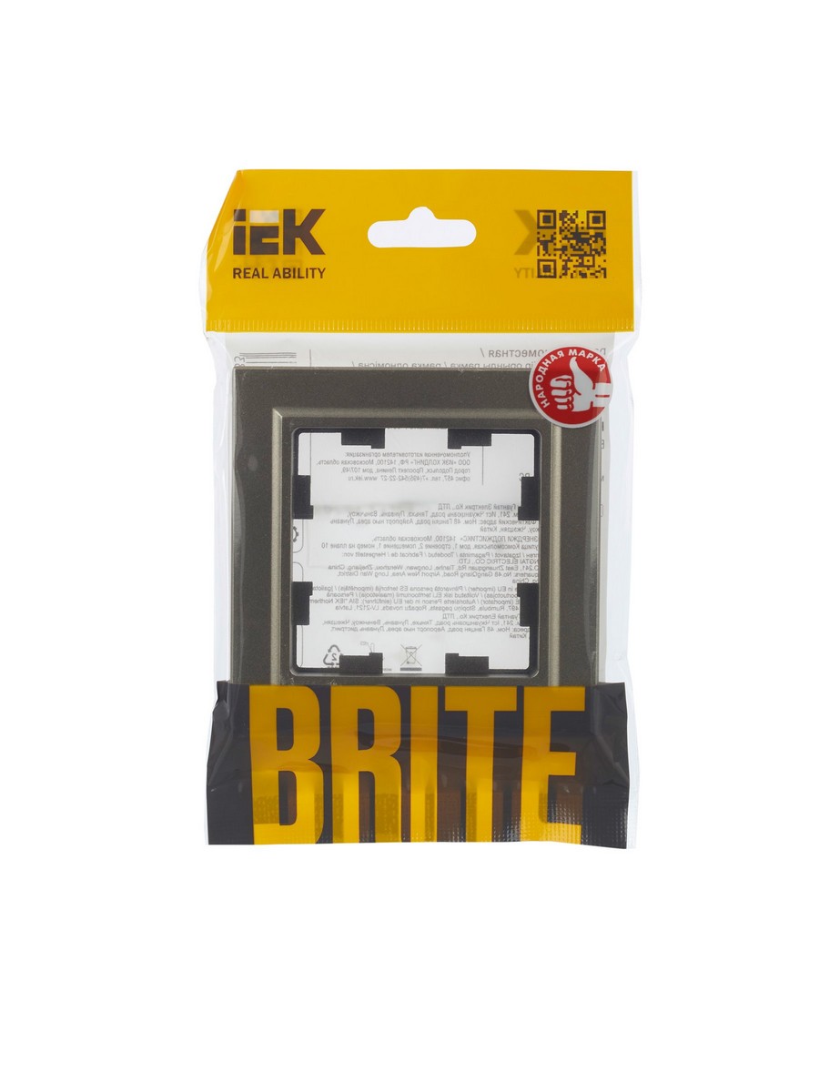 IEK Brite Рамки Рамка IEK BRITE 1-местная РУ-1-БрШ шампань BR-M12-K37