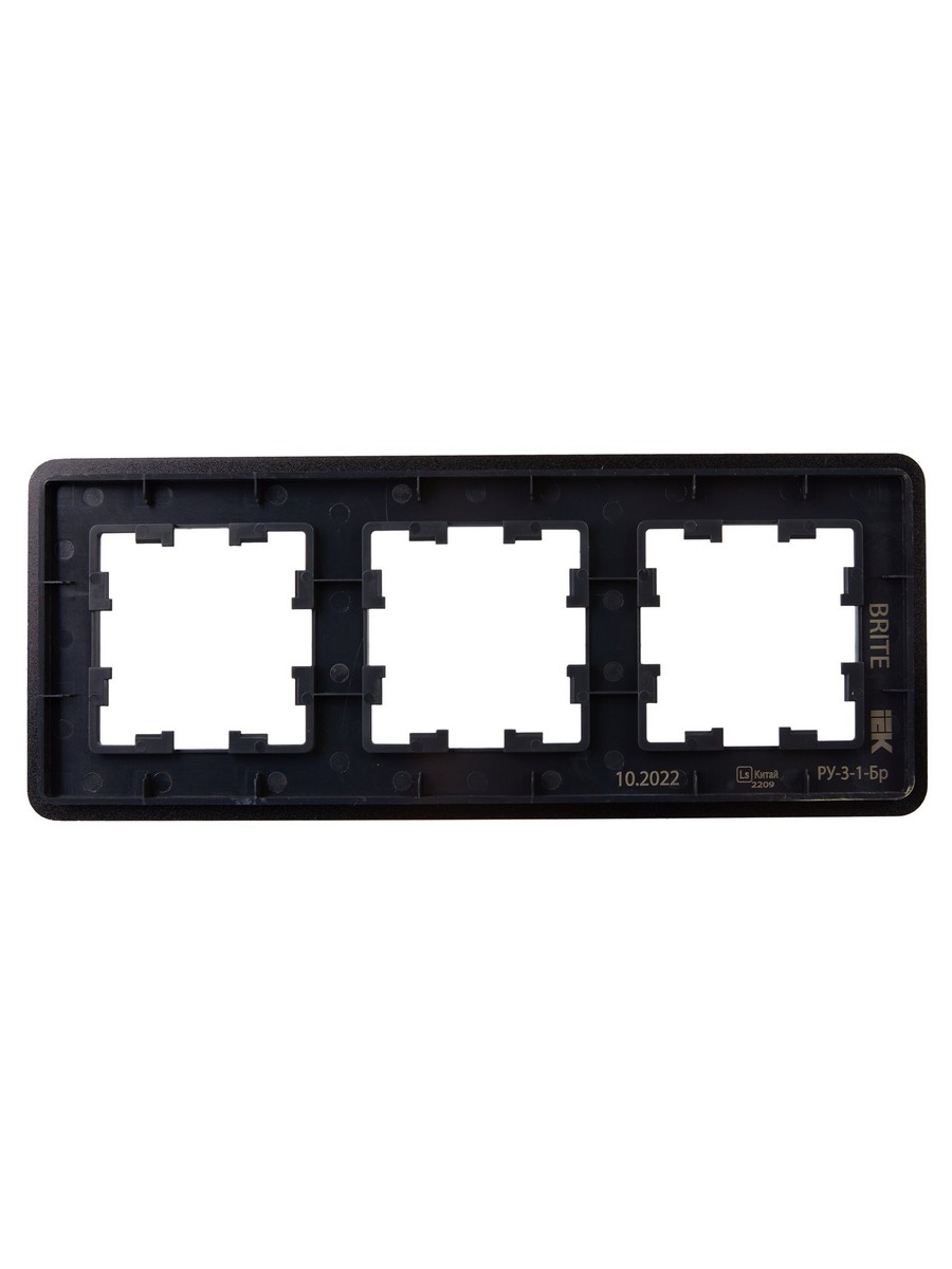 IEK Brite Рамки Рамка IEK BRITE DECOR Черный металл. скругл.угол 3-м РУ-3-1-Бр RE BR-M32-M-01-K02