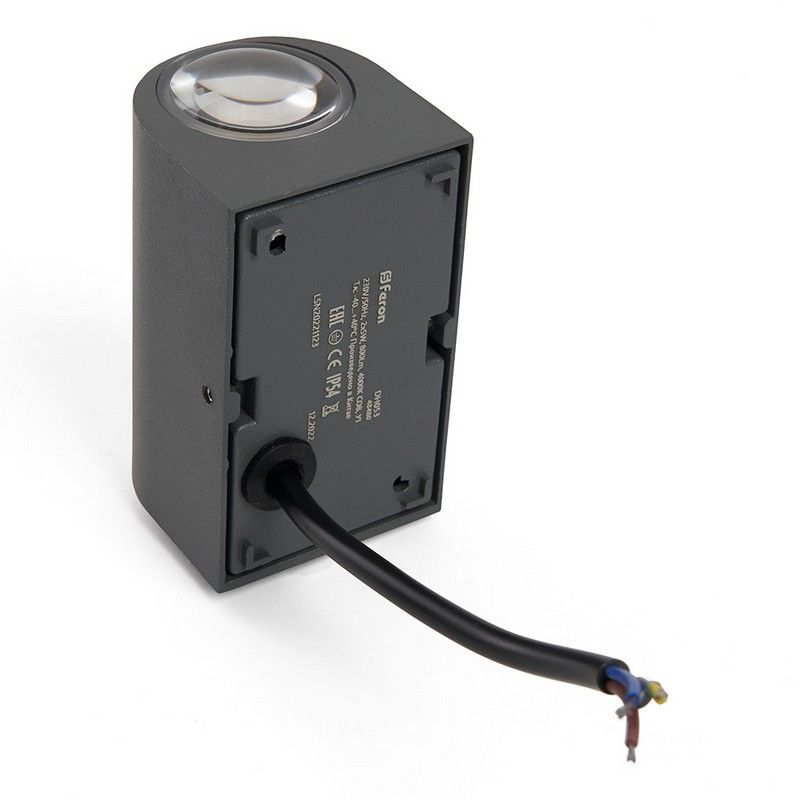 Уличные настенные светильники Светильник уличный светодиодный Feron DH053 2*5W 800Lm 3000K серый 48481 