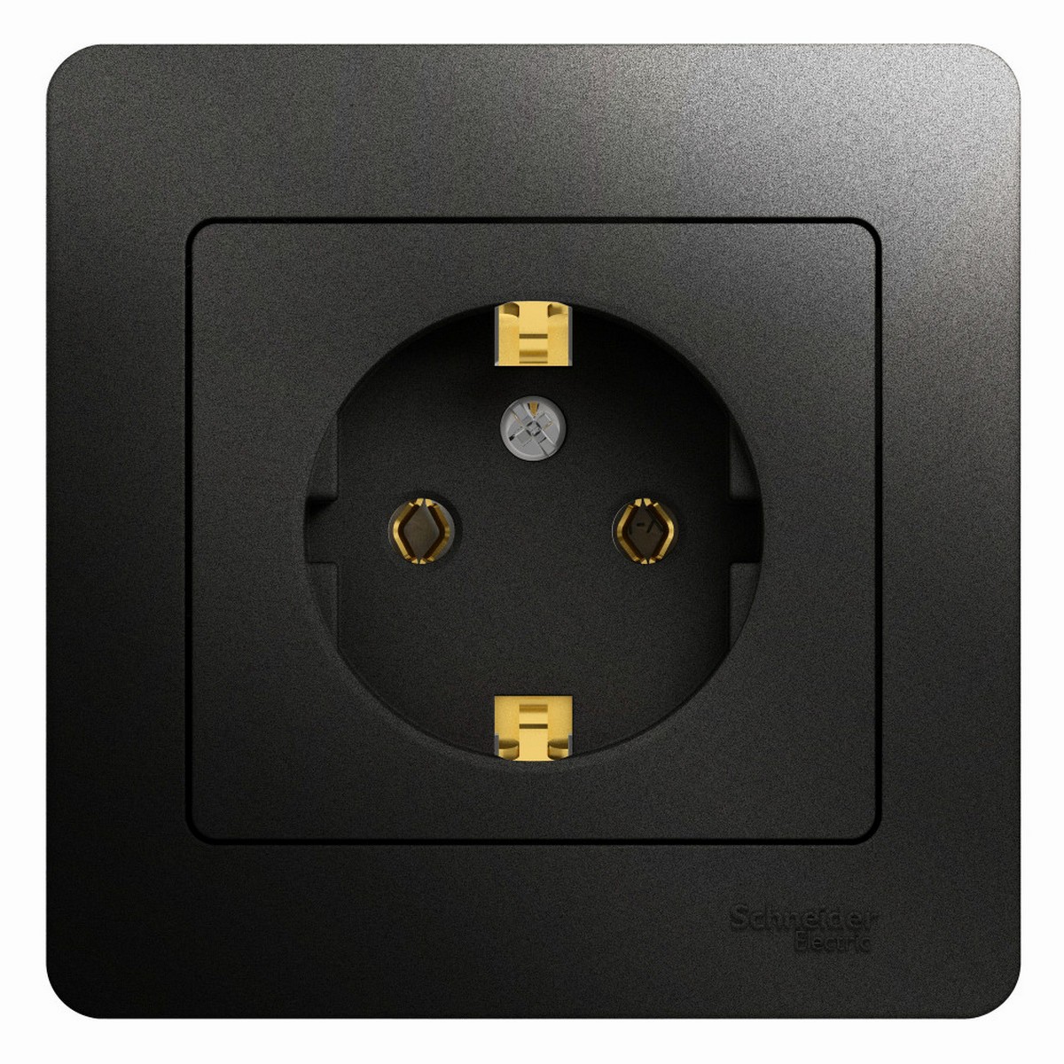 Glossa Антрацит Розетка Systeme Electric Glossa Антрацит с заземлением, 16А, в сборе GSL000742