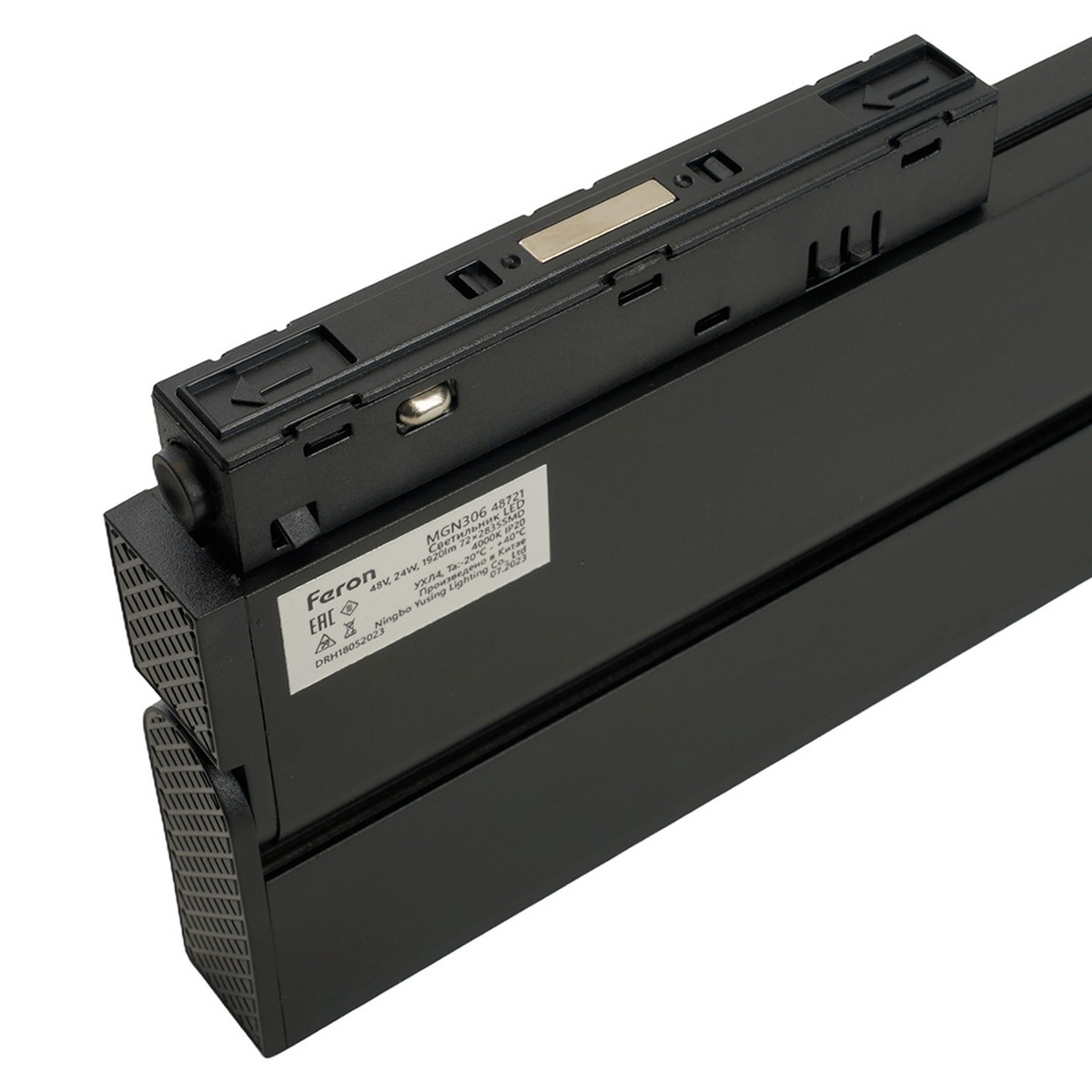 Трековые светодиодные светильники Светильник светодиодный Feron MGN306 трековый низковольтный 24W 1920 Lm 4000К 110 градусов черный серия MattFold 48721 