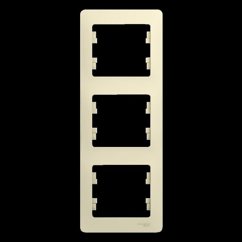 Glossa Бежевый Рамка Systeme Electric Glossa Бежевый 3-я, вертикальная GSL000207