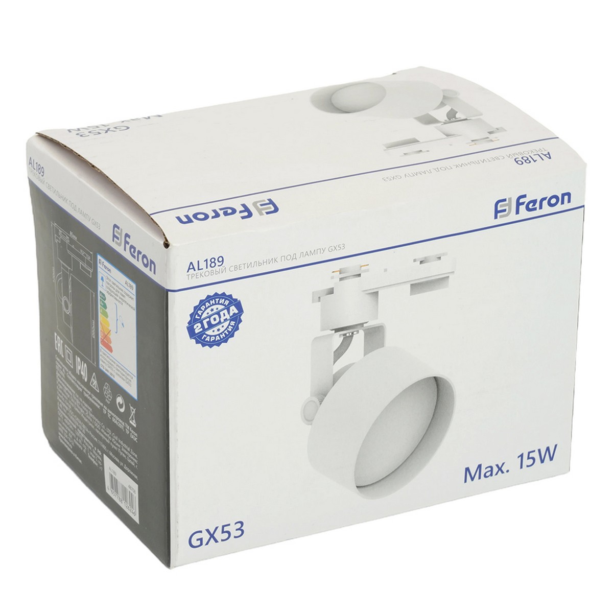 Трековые светодиодные светильники Светильник Feron AL189 трековый под лампу GX53 белый 48708 