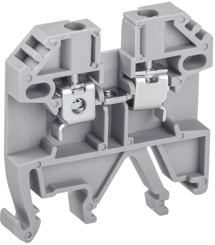 Комплектующие для щитов Зажим наборный изолированный (винтовой) ЗНИ - 6,0 (JXB 6), серый, STEKKER 39356 