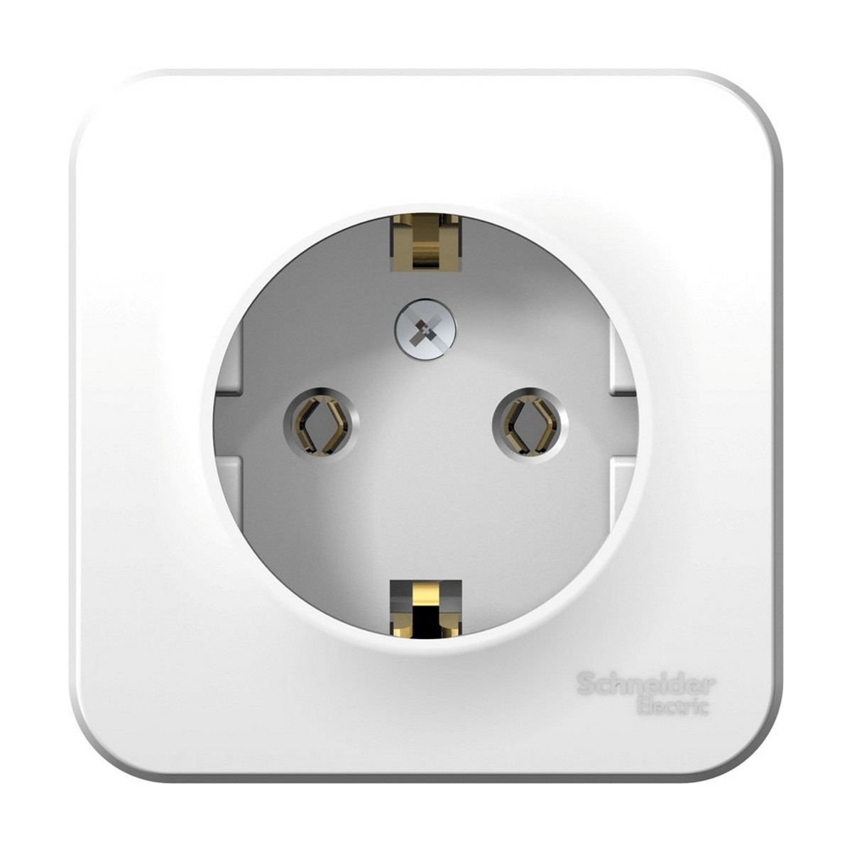 Blanca белые розетки и выключатели Розетка SE Blanca с/з Белый наружный без шторок изолир. пластина BLNRA010111