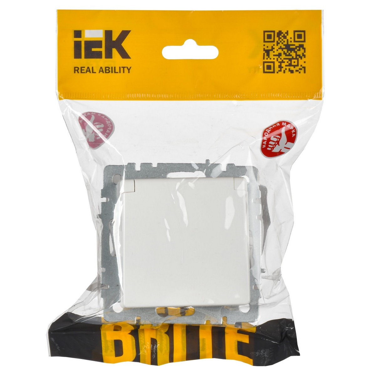 IEK Brite Белый Розетка IEK BRITE с/з с шторками и крышкой 16А IP20 РСбш10-3-БрБ белый BR-R16-16-K01