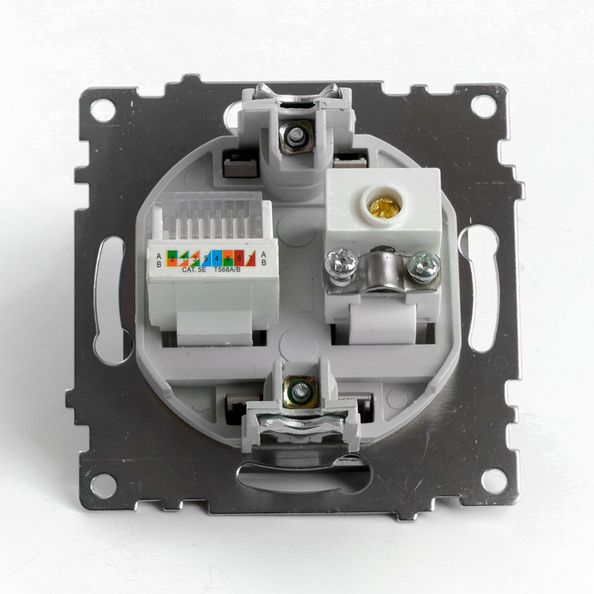 Катрин - Розетки и выключатели Stekker Розетка TV + компьютерная RJ-45 STEKKER GLS00-7106-04 Катрин шоколад 49185