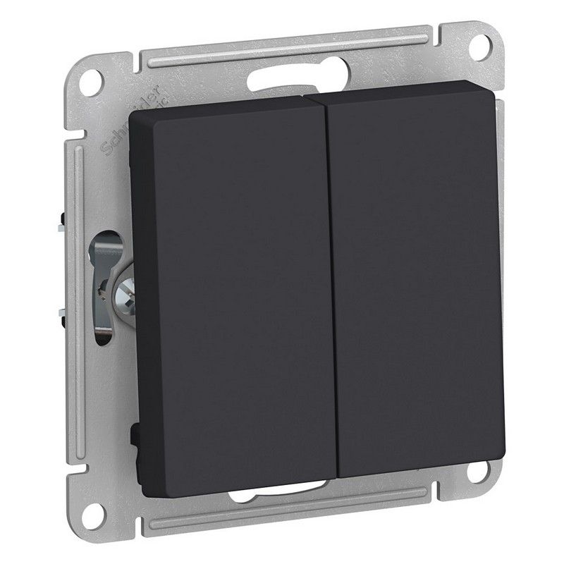 AtlasDesign Карбон Переключатель 2-клавишный Systeme Electric AtlasDesign Карбон сх.6, ATN001065