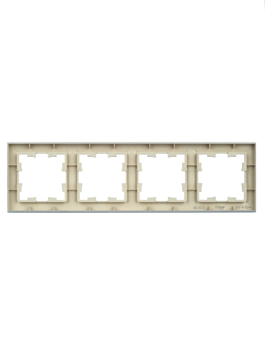 IEK Brite Рамки Рамка IEK BRITE 4-местная РУ-4-БрА алюминий BR-M42-K47