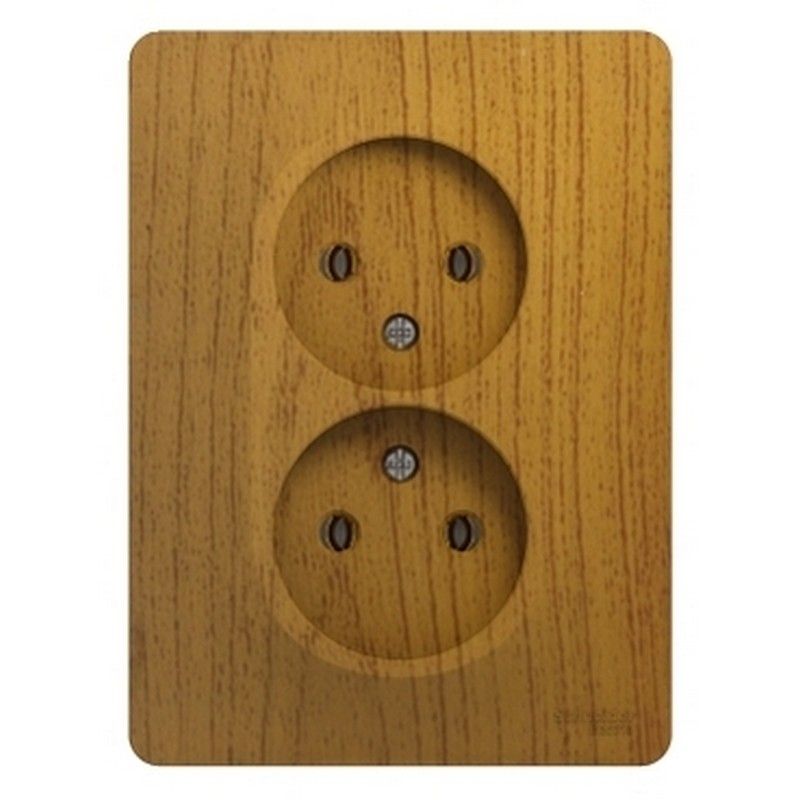 Glossa Дуб Розетка Systeme Electric Glossa Дерево Дуб 2-я без заземления GSL000520