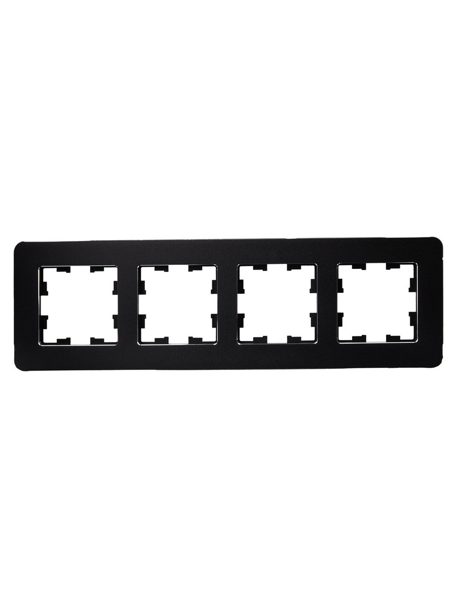 IEK Brite Рамки Рамка IEK BRITE DECOR Черный металл. скругл.угол 4-м РУ-4-1-Бр RE BR-M42-M-01-K02