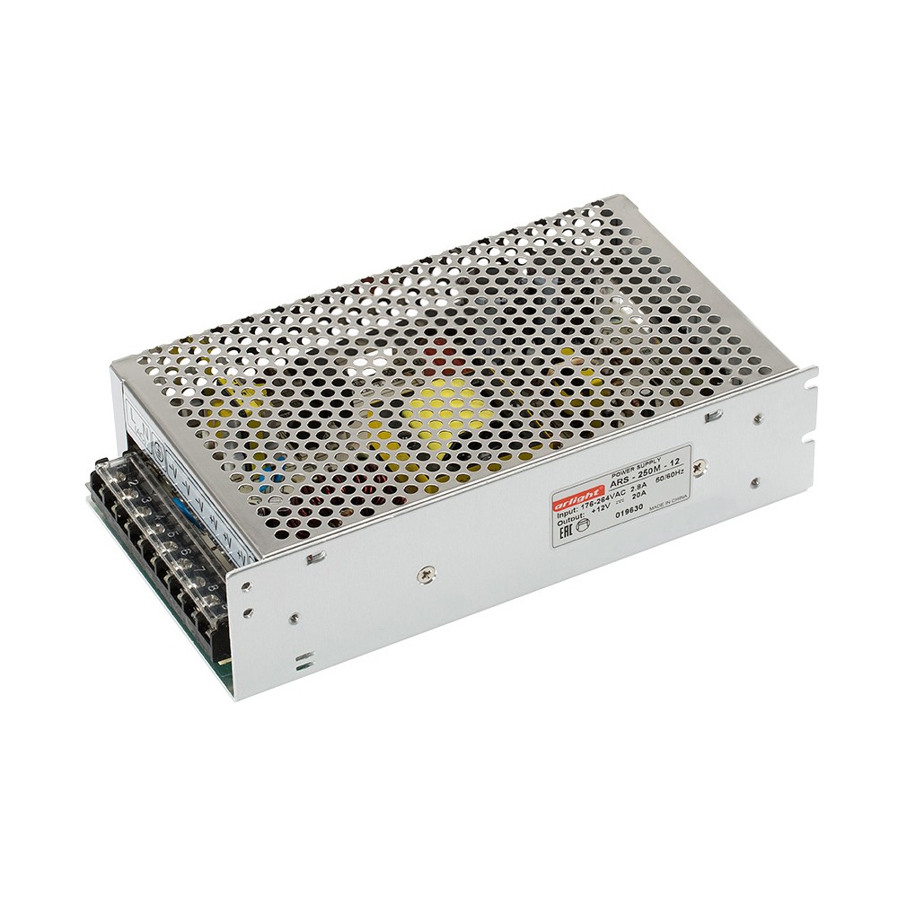 Блоки питания для светодиодной ленты Блок питания Arlight HTS-250M-12 (12V, 20A, 240W) (IP20 Сетка, ) 020819 