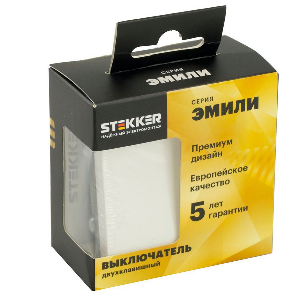 Эмили - Розетки и выключатели Stekker Переключатель перекрестный 2-клавишный STEKKER Эмили RSW10-5111-01 белый фарфор soft touch 50162