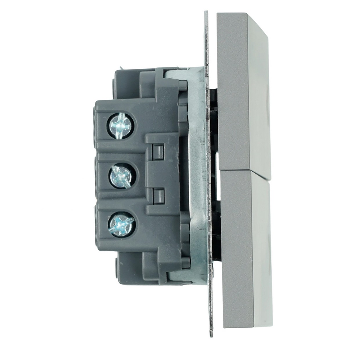 Эмили - Розетки и выключатели Stekker Выключатель 2-кл самовозвратный STEKKER Эмили RSW10-5113-10 платиново-серый soft touch 50329