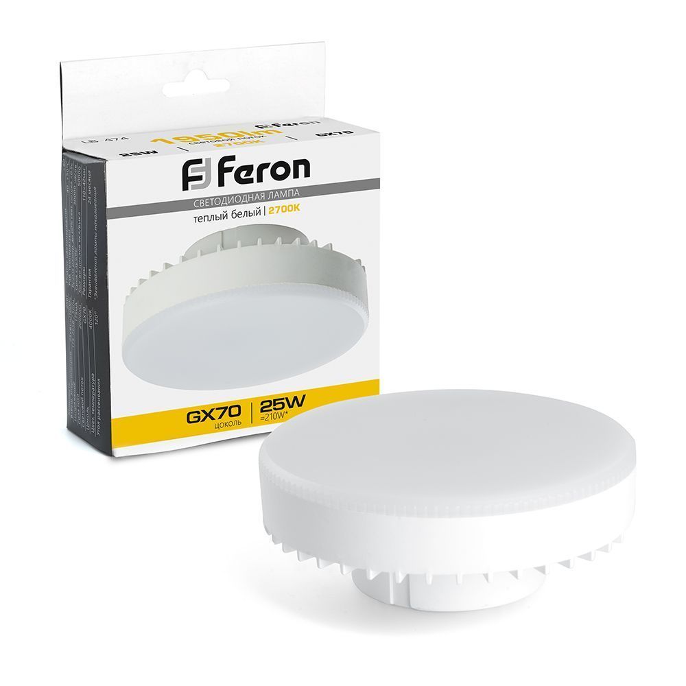 GX70, GX53 Лампа светодиодная Feron LB-474 GX70 25W 2700K 38268 
