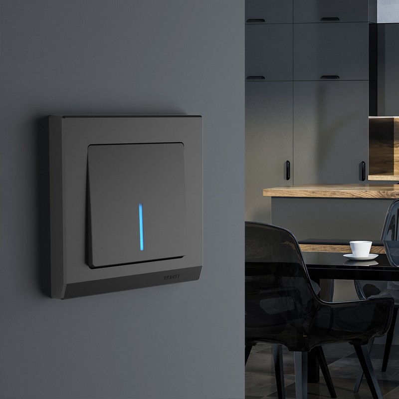 Werkel Черный матовый механизмы Выключатель Werkel одноклавишный проходной с подсветкой черный матовый W1112108