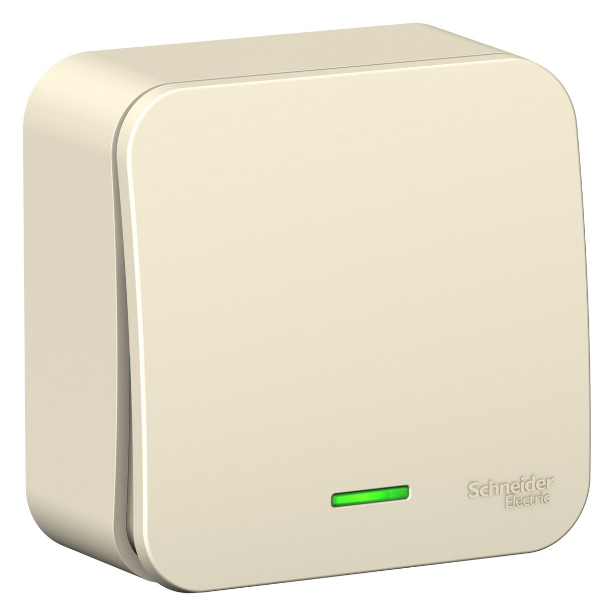 Blanca молочные розетки и выключатели Переключатель SE Blanca 1-клавишный Молочный наружный с подсветкой изолир. пластина BLNVA106112