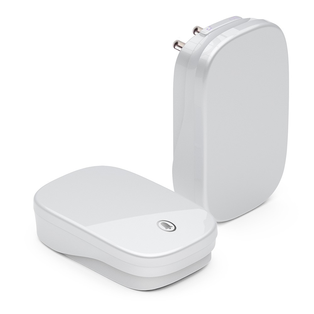 Беспроводные дверные звонки Звонок дверной беспроводной Feron DB-380 (клавиша и база в розетку) радиочастотный 433MHz белый до 50м 48882