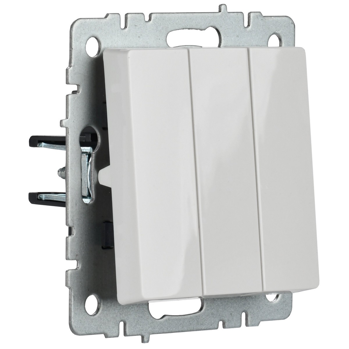 IEK Brite Белый Выключатель IEK BRITE 3-клавишный 10А ВС10-3-0-БрБ белый BR-V30-0-10-K01