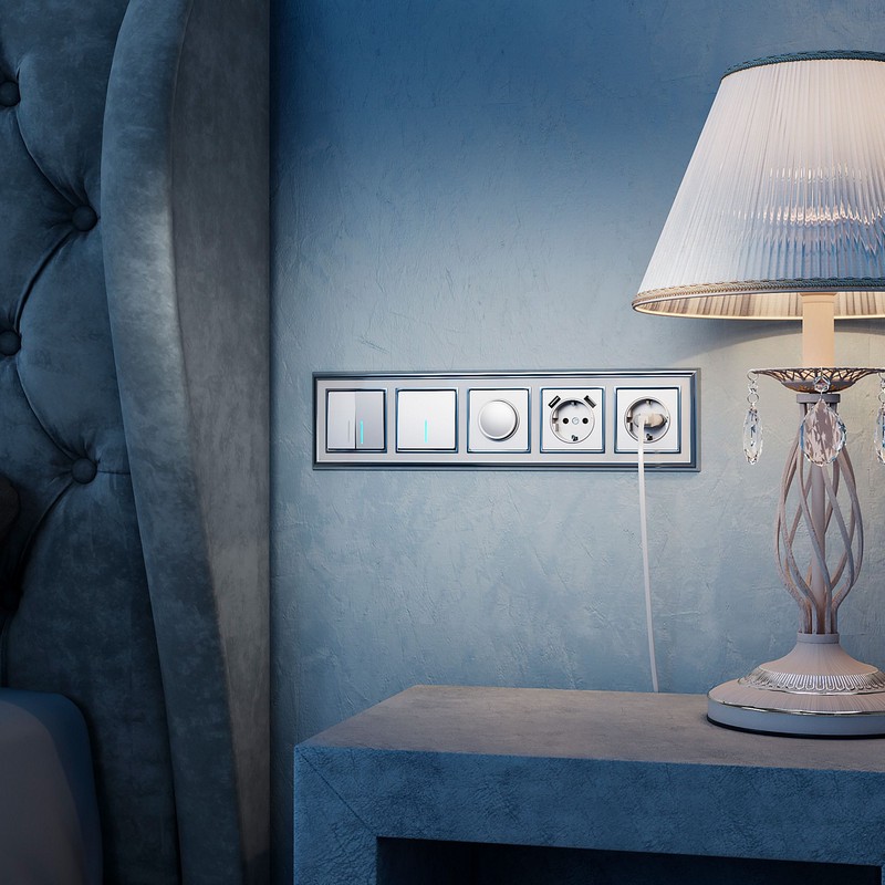 Werkel Серебряный механизмы Выключатель Werkel одноклавишный проходной с подсветкой серебряный W1112106