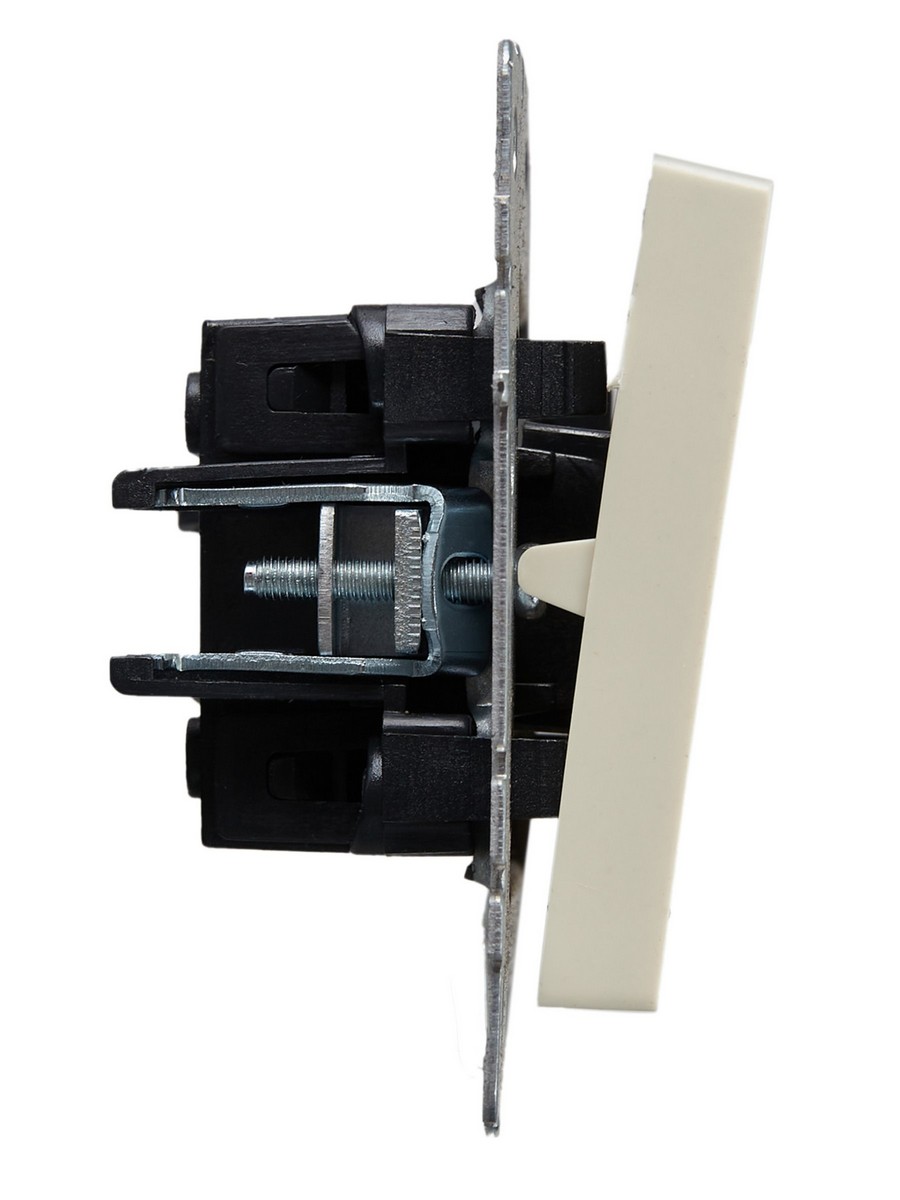 IEK Brite Бежевый Выключатель IEK BRITE 2-клавишный проходной 10А ВС10-2-6-БрКр бежевый BR-V22-0-10-K10