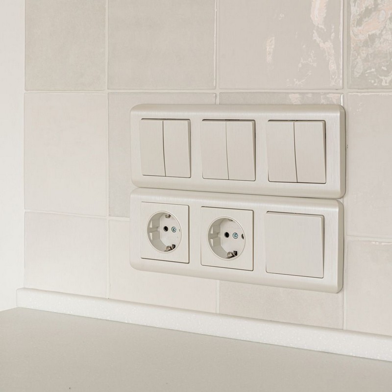 Werkel Перламутр рифленый механизмы Выключатель Werkel двухклавишный  перламутровый рифленый W1120013