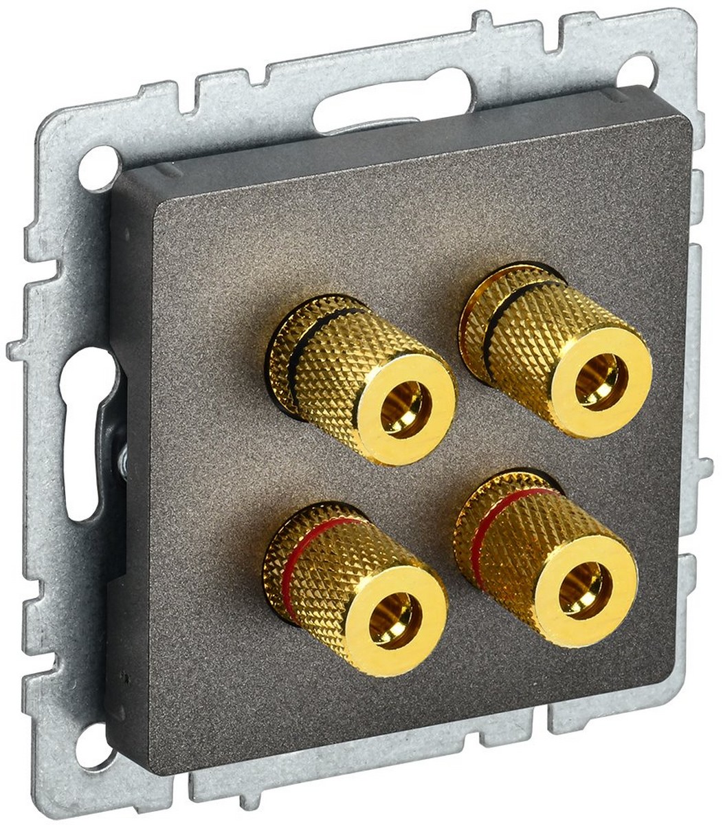 IEK Brite Бронза Аудиорозетка IEK BRITE 4-местная РА10-БрТБ бронза BR-S40-K45