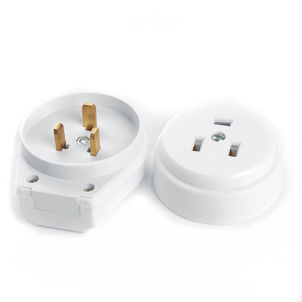 Силовые разъемы и вилки Вилка с розеткой для плит с/з STEKKER, PPG32-52-20, разборные, открытой установки, 250В, 32А, белый 39469