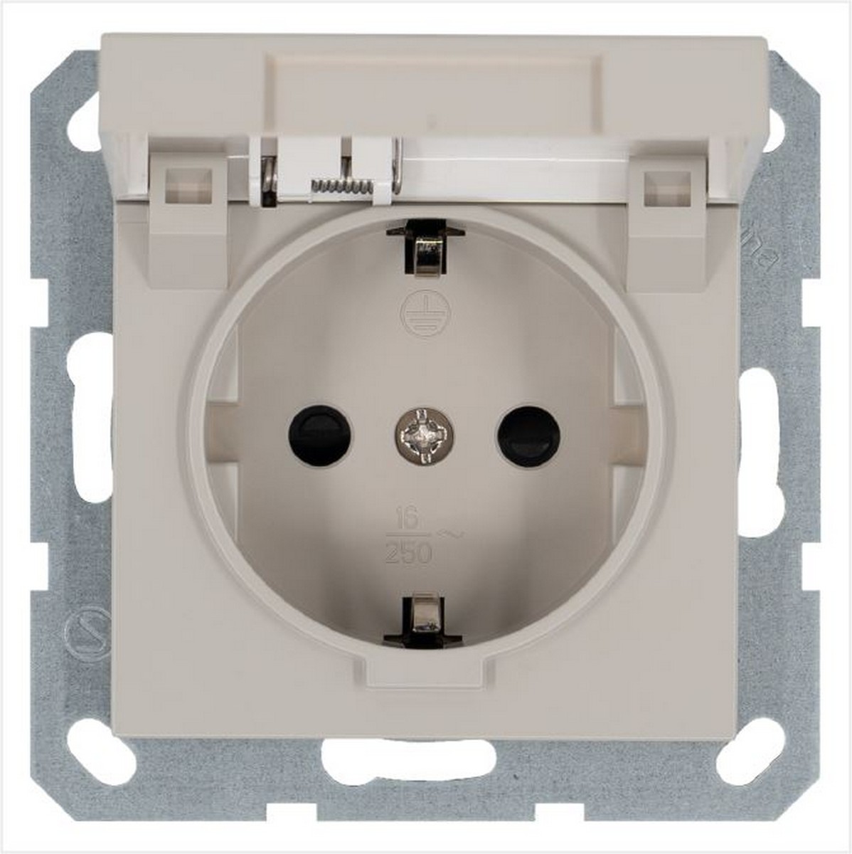 JASMART G - розетки и выключатели Розетка JASMART SCHUKO с крышкой и защитными шторками Тауп G5505T
