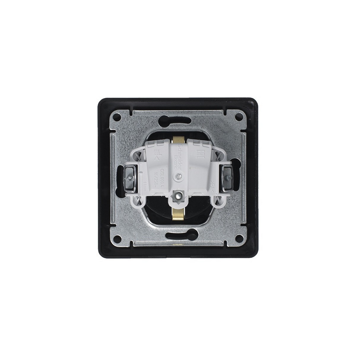 Glossa Антрацит Розетка Systeme Electric Glossa Антрацит с/з со шторками с крышкой, 16А, I GSL000748
