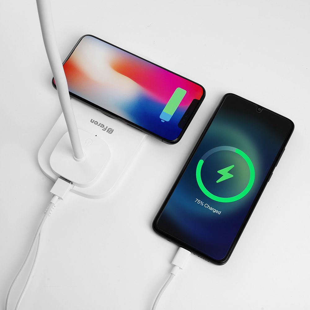 Настольные лампы Настольная лампа Feron DE1729  22W белый с беспроводной зарядкой 41552 