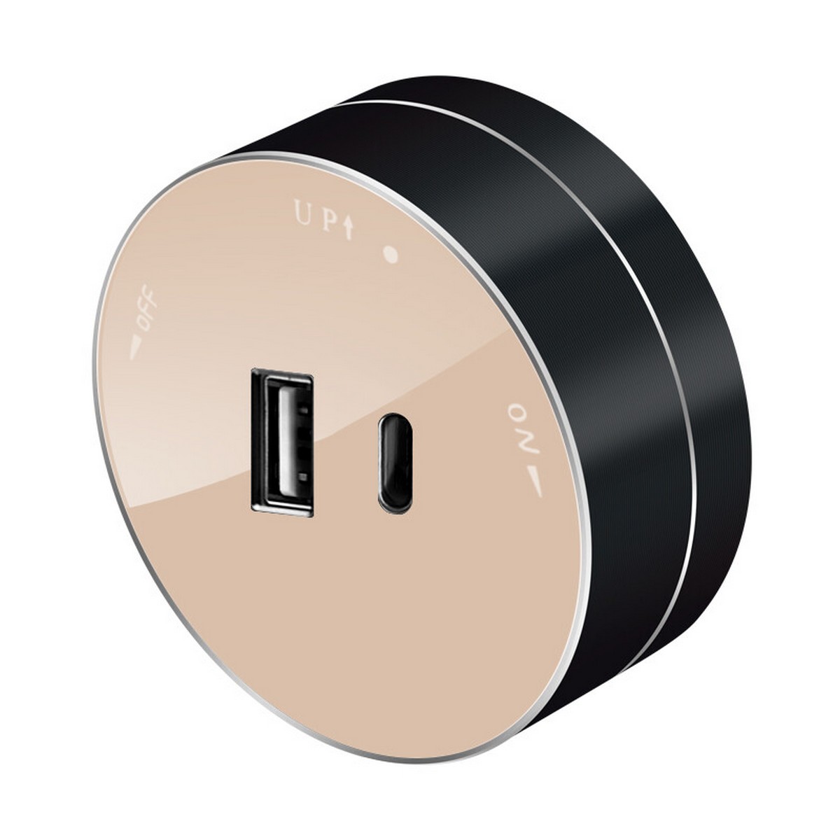 MultiTrack - Розетки и шинопровод Розетка Systeme Electric MultiTrack Песочный 2хUSB (тип А+С) 18Вт, 5В/3А MTK13003P