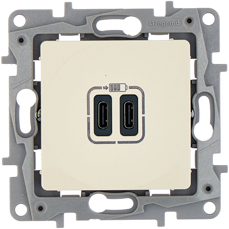 Legrand Etika Слоновая кость Розетка USB Legrand ETIKA Слоновая кость C-C 672335