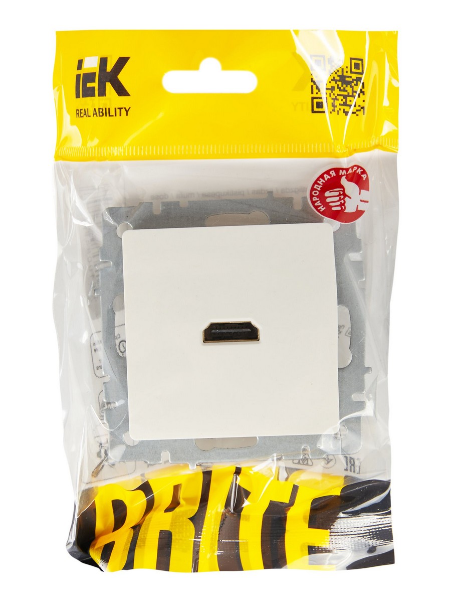 IEK Brite Белый Розетка IEK BRITE HDMI РHDMI-0-БрБ белый BR-H10-K01