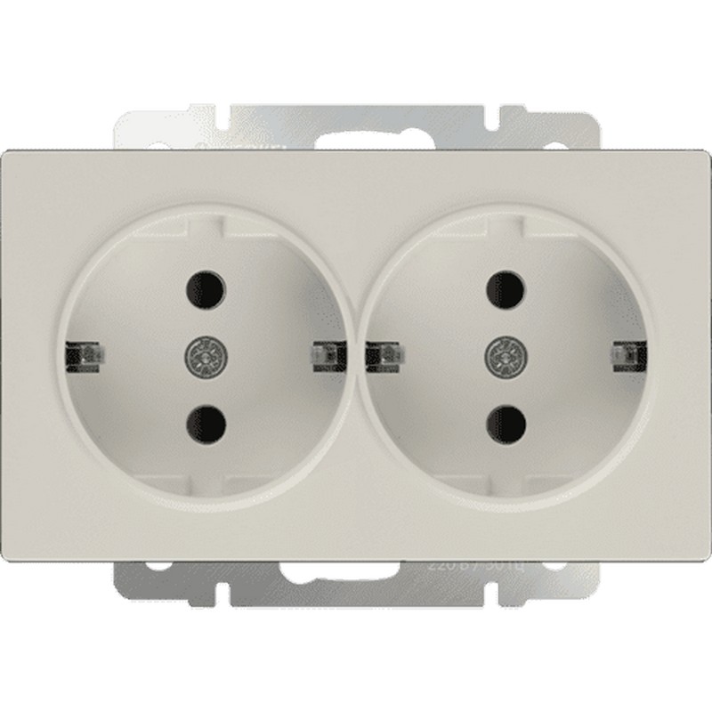 Розетка двойная с заземлением Werkel W1172003 слоновая кость IP20