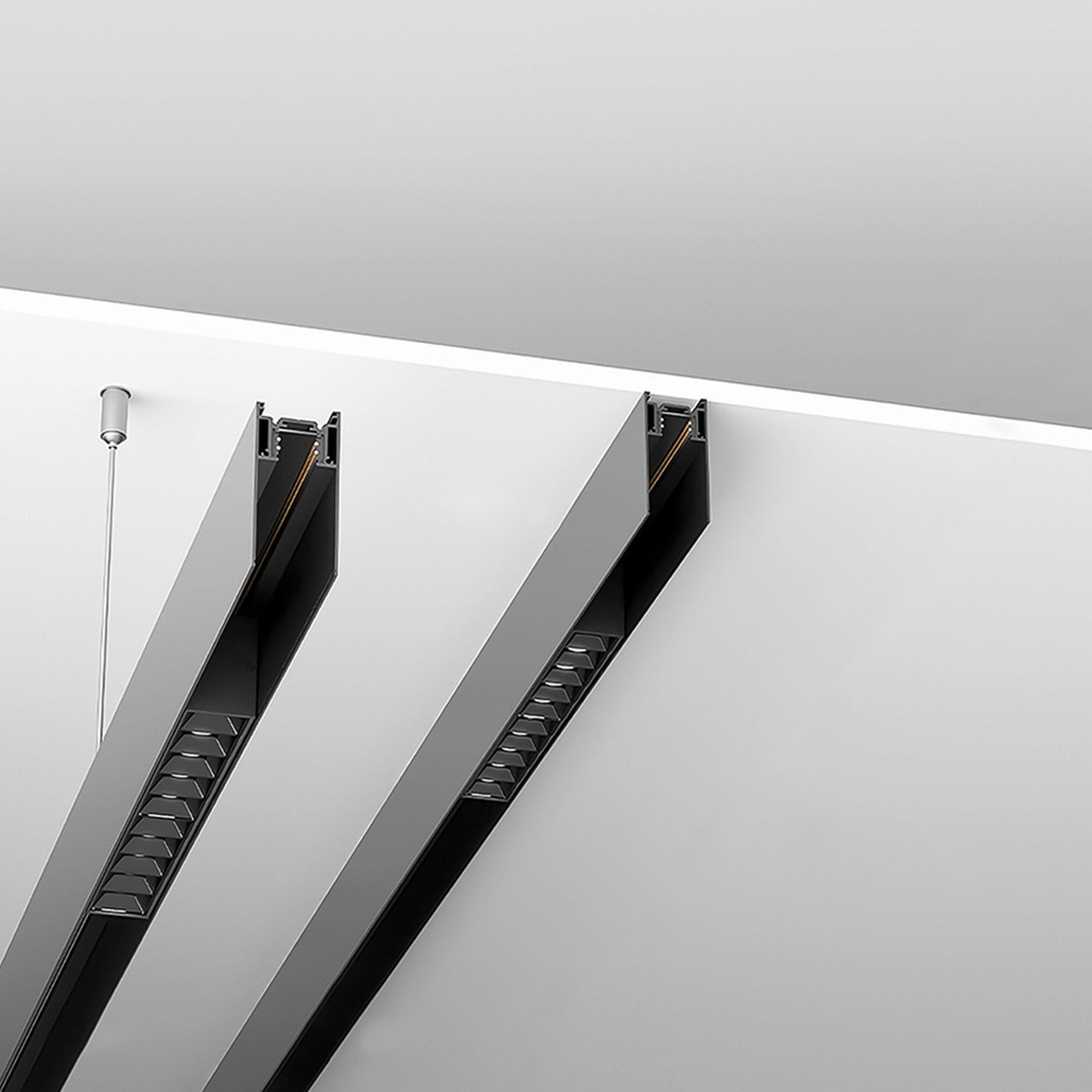 Трековые светодиодные светильники Шинопровод Feron для магнитных трековых  светильников черный 2м CABM1000 41961 