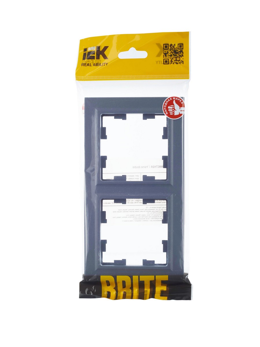 IEK Brite Рамки Рамка IEK BRITE 2-местная РУ-2-БрМ маренго BR-M22-K35