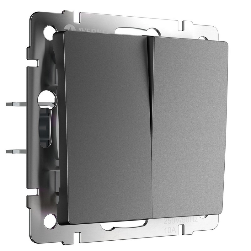 Werkel Графит матовый Выключатель Werkel двухклавишный (графит матовый) W1120064