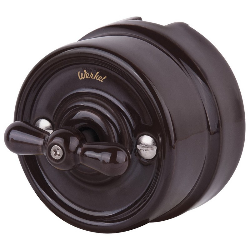 Werkel Ретро Переключатель Werkel ретро WL18-01-03 одноклавишный (коричневый)