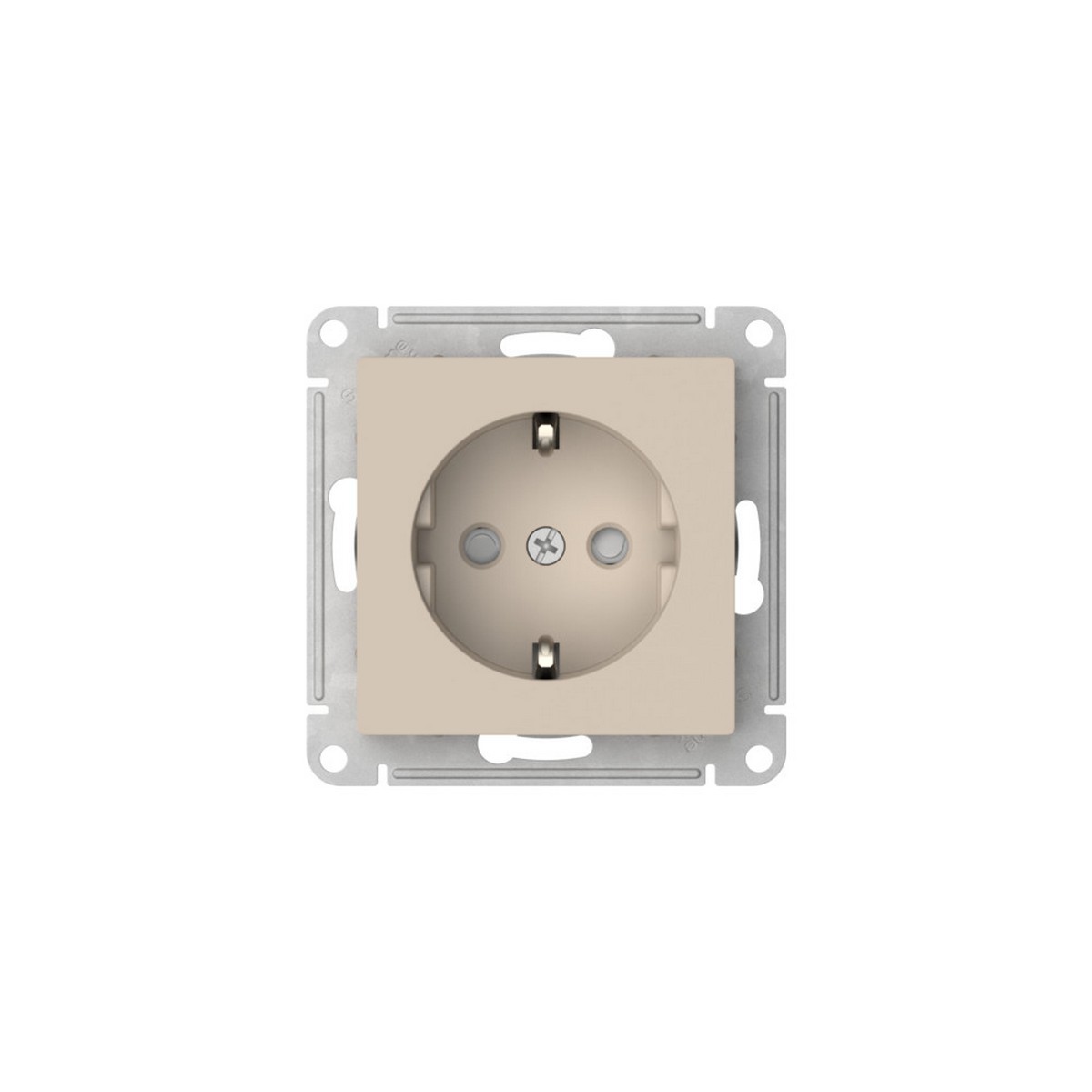 AtlasDesign Песочный Розетка SE AtlasDesign Песочный с заземлением со шторками быстрозажим. клем. ATN001245S