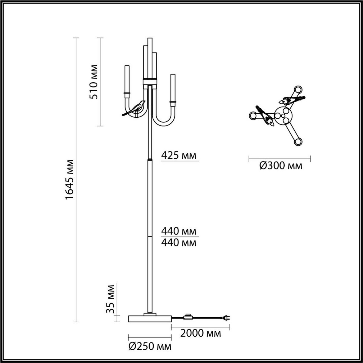 Торшеры Торшер ODEON LIGHT EXCLUSIVE 5431/12FL LARK LED 