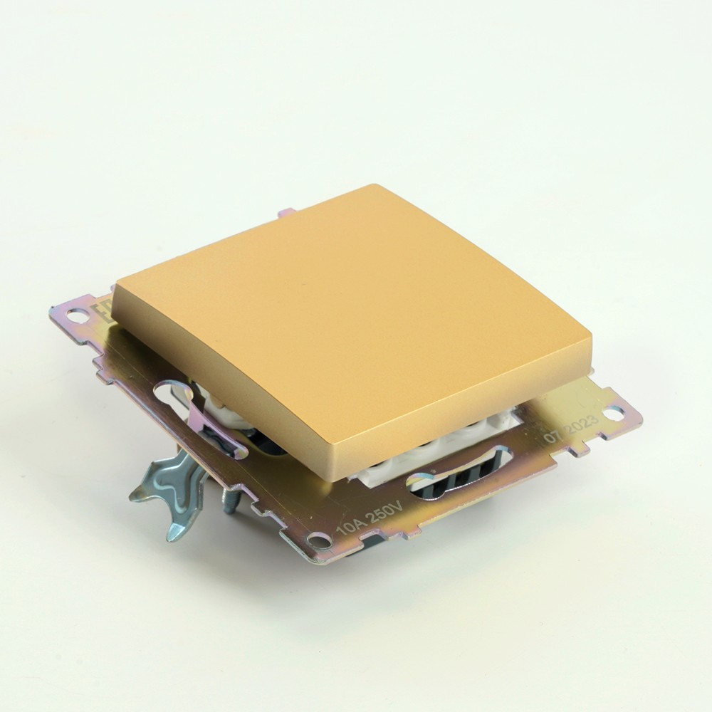 Катрин - Розетки и выключатели Stekker Выключатель 1-клавишный STEKKER GLS10-7103-08 250V 10А Катрин золото 49213