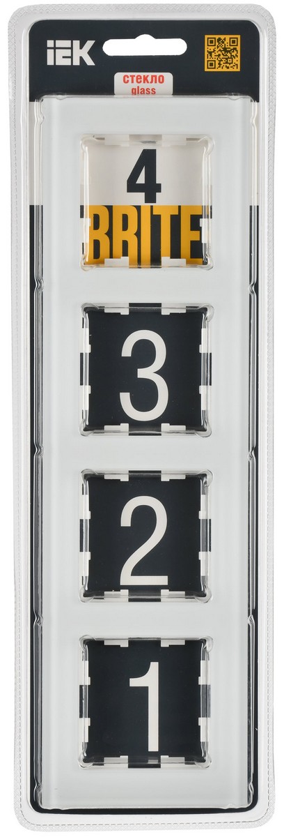 IEK Brite Рамки Рамка IEK BRITE DECOR Белый матовый стекло 4-м РУ-4-2-Бр BR-M42-G-31-K01