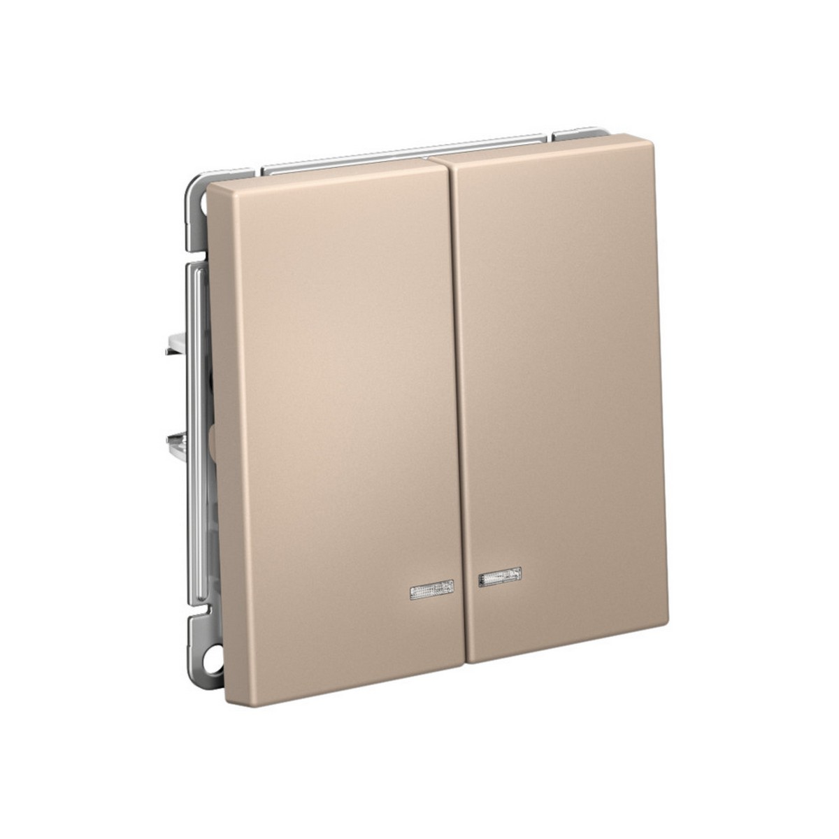 ArtGallery Песочный Выключатель SE ArtGallery Песочный 2-клавишный с подсветкой быстрозажим. клем. GAL001253S