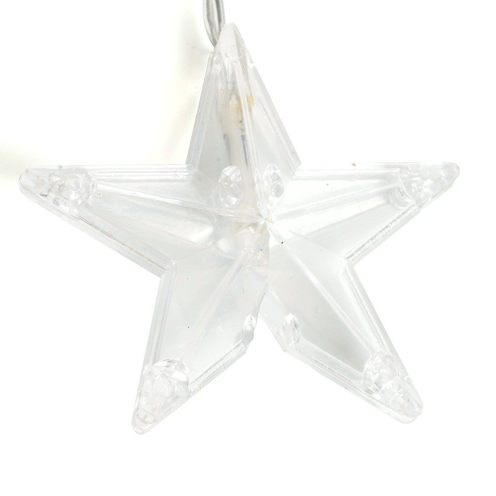 Светодиодная гирлянда Feron CL25 занавес Звездочки 2*1м + 3м 230V мультиколор статичная c питанием от сети прозрачный шнур 48609